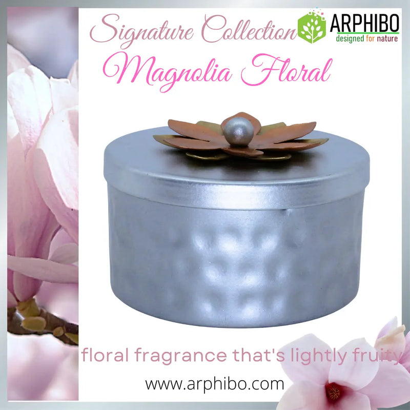 Premium Luxury Antique Metal Aroma Candle with Flower Lid | 200g