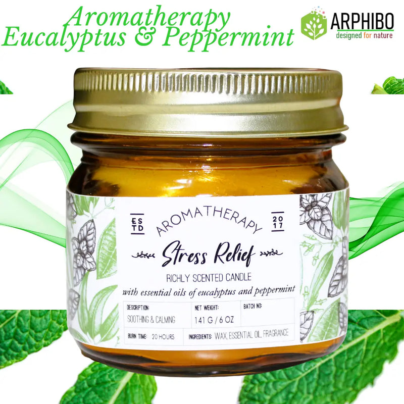 ARPHIBO Aroma Scented Candles Glass Jar with Essential Oils