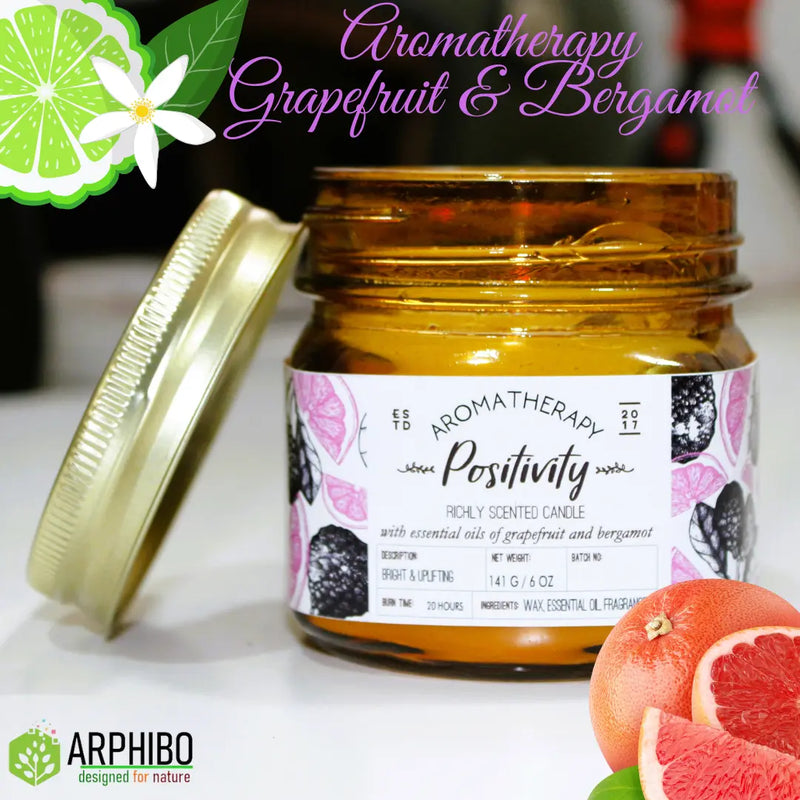 ARPHIBO Aroma Scented Candles Glass Jar with Essential Oils