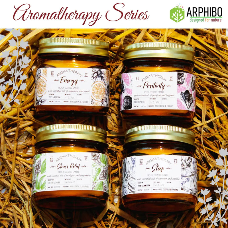 ARPHIBO Aroma Scented Candles Glass Jar with Essential Oils