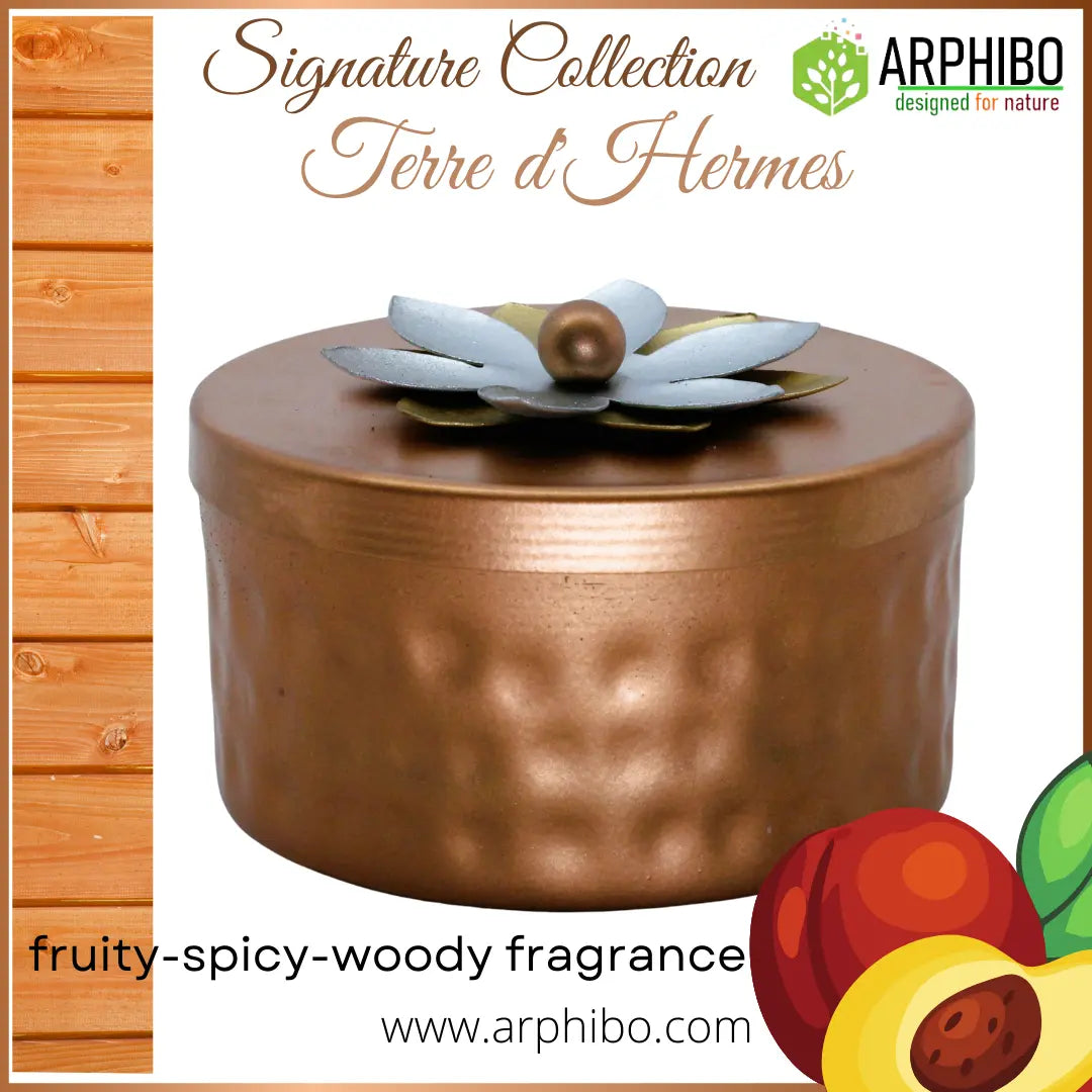 Premium Luxury Antique Metal Aroma Candle with Flower Lid | 200g