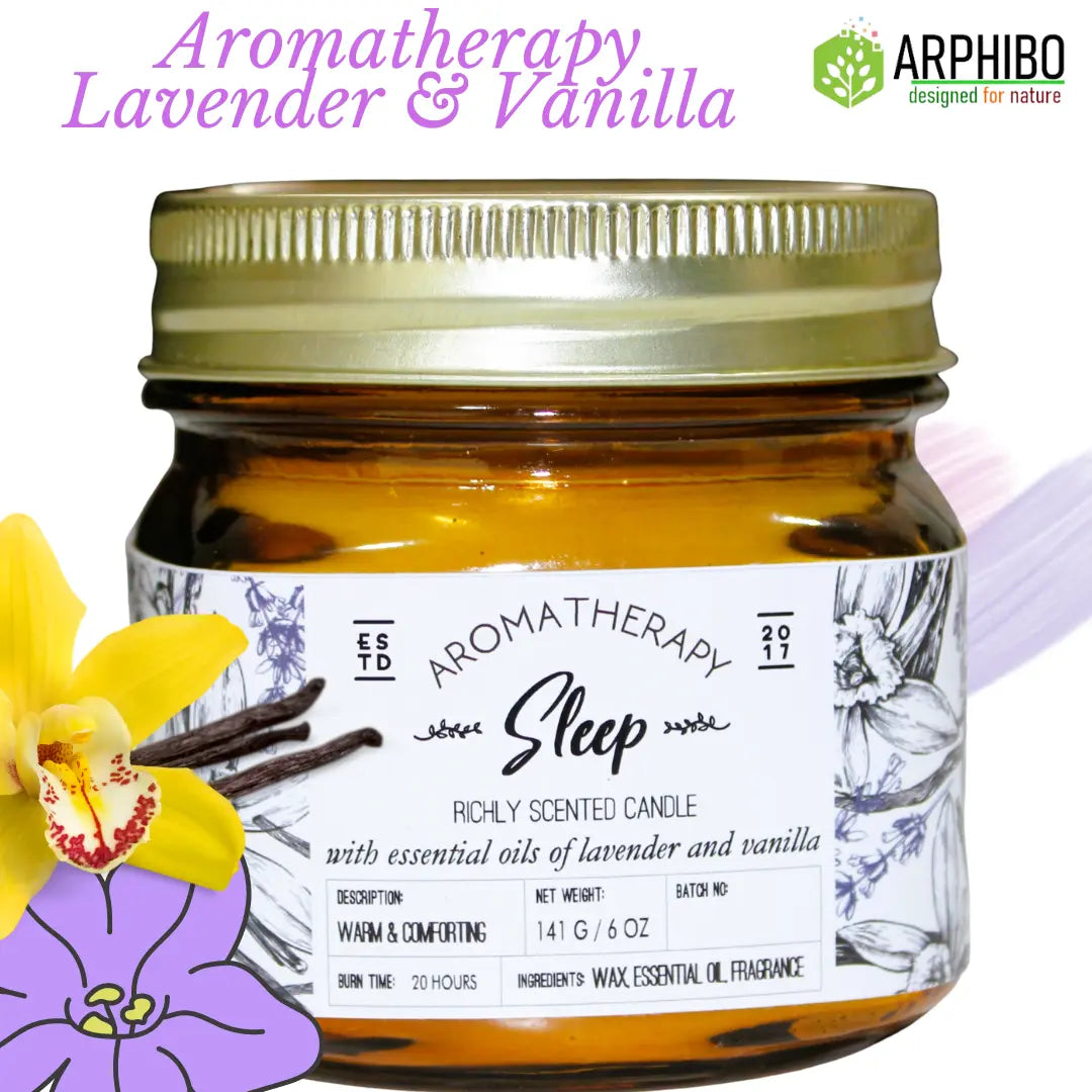 ARPHIBO Aroma Scented Candles Glass Jar with Essential Oils