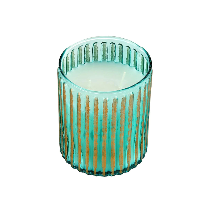 AROME Striped Sunset Glass Jar Scented Candle (Sea Spray and Melon) 250gms