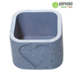 Cement Pot Square 3 Inch Wings Grey