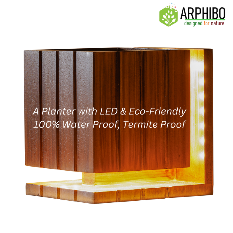 a planter with LED