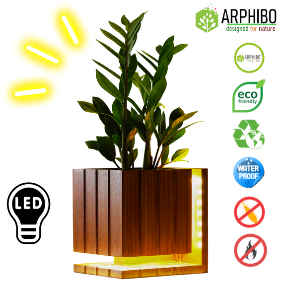 ecowood planter with LED