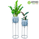 Metal Planter Round Flower with Stand Blossom Set of 2