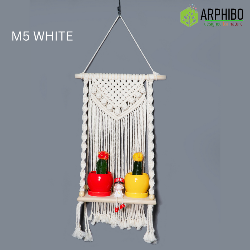 Macrame Wall Hanging with Shelve M5, M6 Handmade 100% Cotton Premium