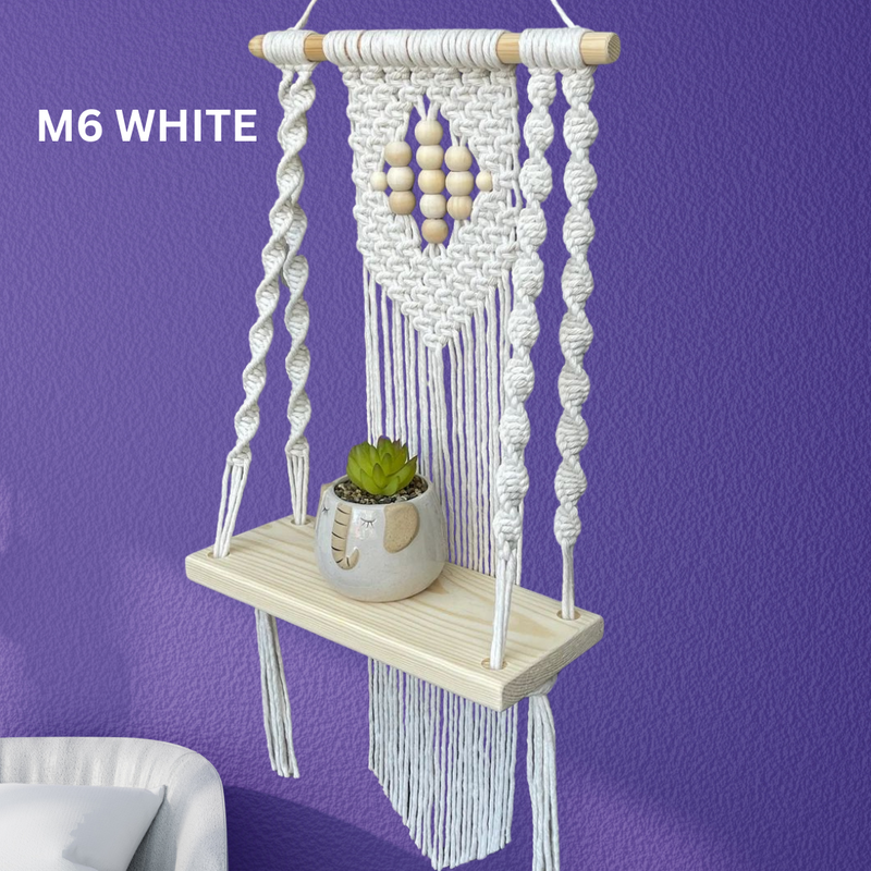 Macrame Wall Hanging with Shelve M5, M6 Handmade 100% Cotton Premium