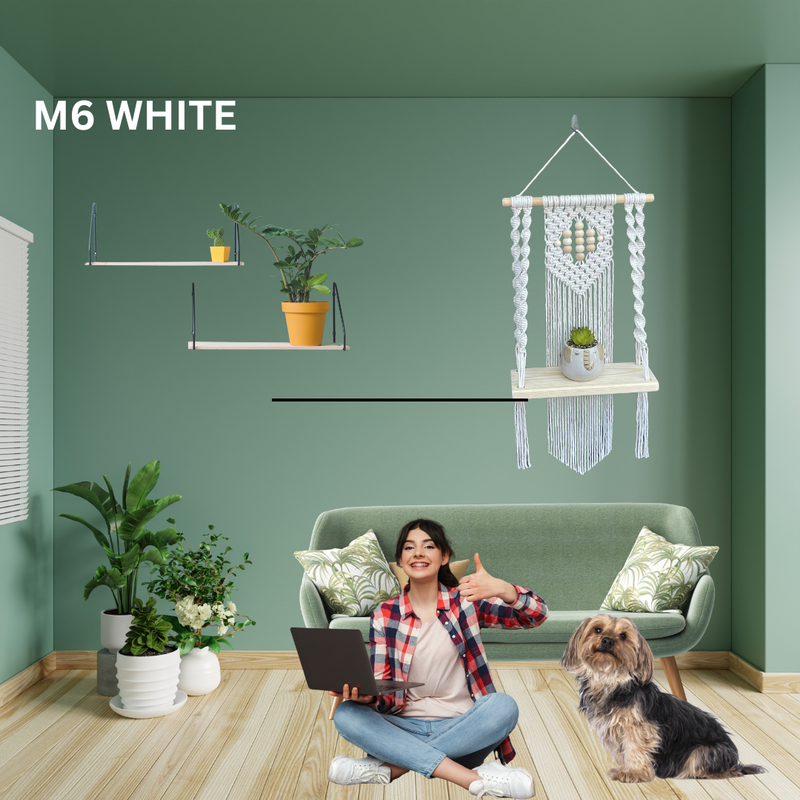 Macrame Wall Hanging with Shelve M5, M6 Handmade 100% Cotton Premium