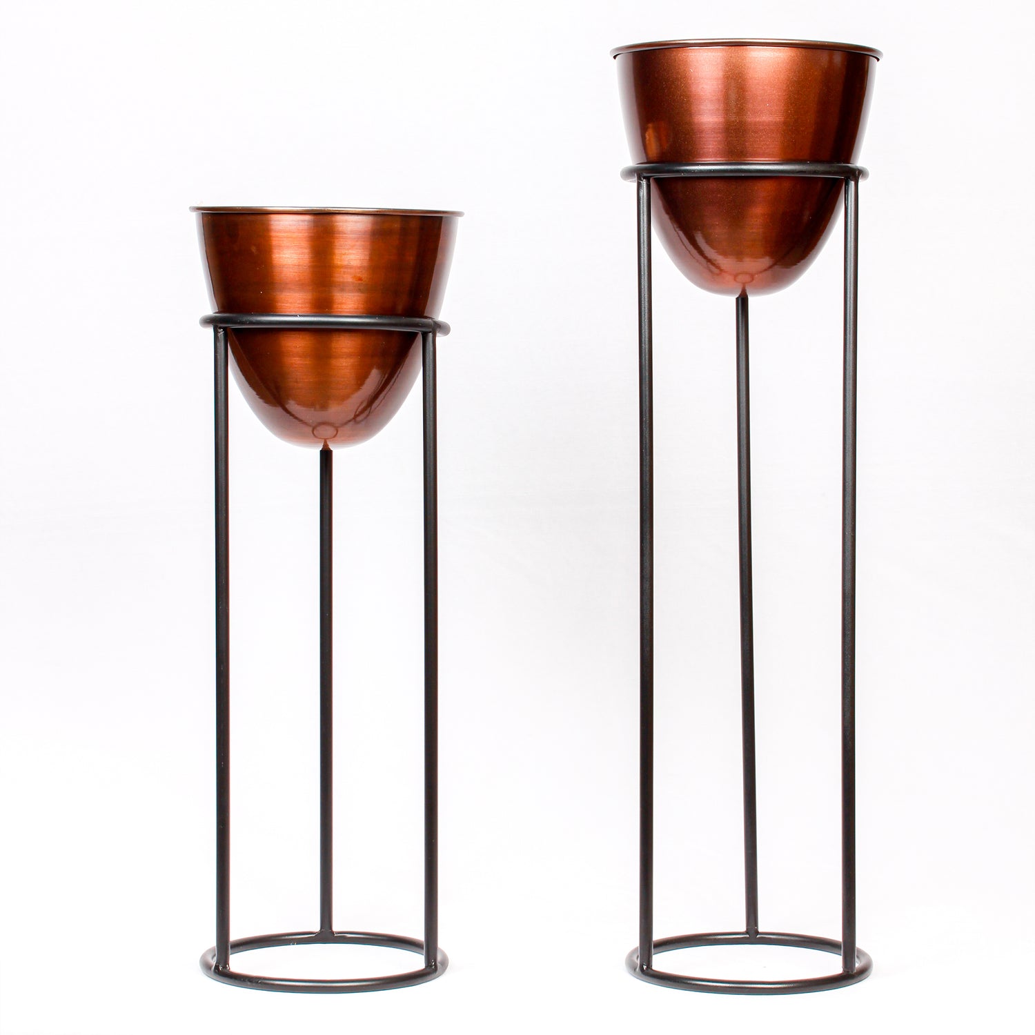 copper metal planter stand