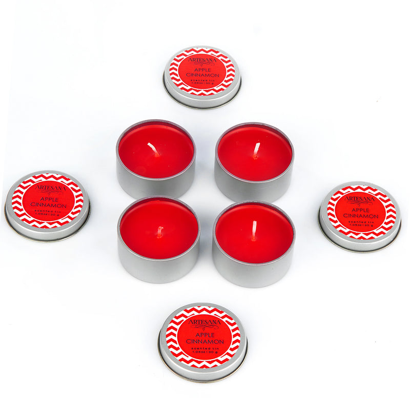 Aroma Candle Set of 4 Tin Pack 30g Each Apple Cinnamon